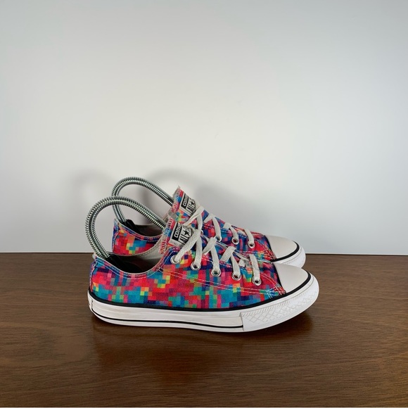 Converse Other - Converse - Chuck Taylor Low Top Mulitcolor Pixels Sneakers - Youth 2